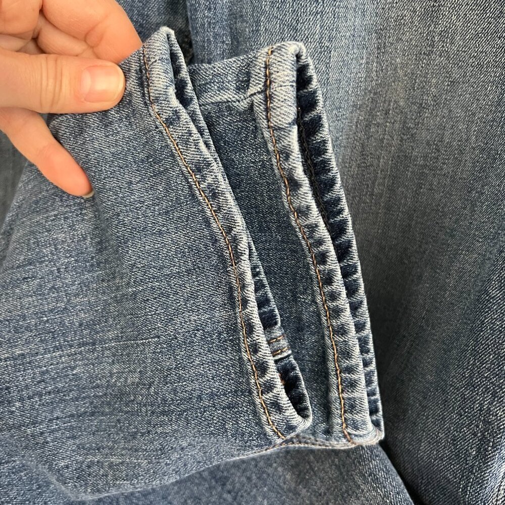 Express High‎ Rise Vintage Skinny Ankle Button Fly Blue Jeans Sz 10 - Picture 6 of 15